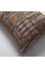 Tweed | Orange Heathered Woven Textured Plain Lumbar 12"x20'' Throw Pillow Cover - Image 2