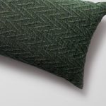 Cello | Green Textured Chevron Long Lumbar 14"x28" Throw Pillow Cover - Image 2