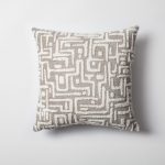 Loom Bed Runner & Pillow Covers | Set of 7 | Taupe White Gilda Sense Bedset - Image 4