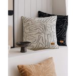 Amorf | White Abstract Minimal Design Textured Square 20"x20'' Throw Pillow Cover - Image 3