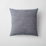 Kraft | Navy Blue Textured Woven Square 18''x18'' Throw Pillow Cover
