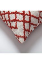 Maya | Red Kilim Patterned Tribal Boho Textured Square 20''x20'' Throw Pillow Cover - Image 2