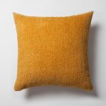 Cozy | Yellow Plush Soft Textured Square 20''x20'' Throw Pillow Cover