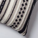 Nomad | Black and White Linen Striped Long Lumbar 14"x28" Throw Pillow Cover - Image 2