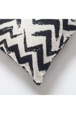 Havana | Black and White Geometric Chevron Textured Woven Square 18''x18'' Throw Pillow Cover - Image 2