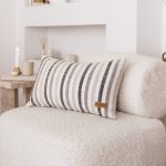 Capri | Brown Linen-Blend Neutral Striped Lumbar 12"x20" Throw Pillow Cover - Image 4