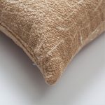 Amorf | Camel Abstract Minimal Design Textured Square 20"x20'' Throw Pillow Cover - Image 2