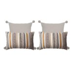 Nomad & Loom | Set of 4 | Orange Bed Decor Throw Pillow Covers