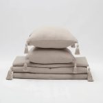 Lusso Duvet Cover Set & Loom Bed Runner & Pillow Covers | Set of 4 | Taupe - Image 4
